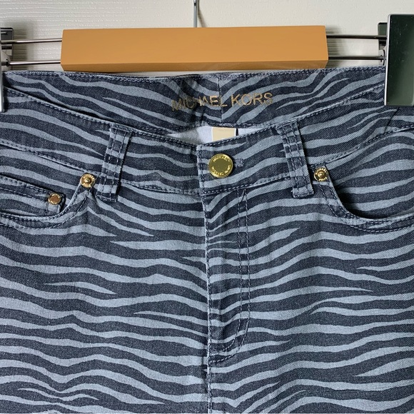 Michael Kors | Grey Zebra Stripe Jeans - 6 - Picture 2 of 6
